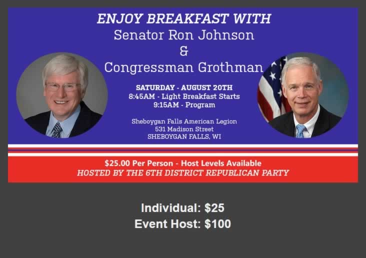 Breakfast with Sen. Ron Johnson and Congressman Glenn Grothman